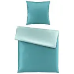 Bio:Vio OBOUSTRANNÉ POVLEČENÍ, satén, petrolej, 135/200 cm