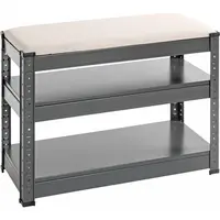 REGÁL NA BOTY, antracitová, světle šedá, 60/47/28 cm