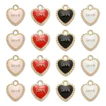 40Pcs 4 Colors Alloy Enamel Pendants