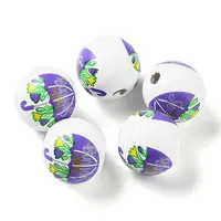 Easter Theme Printed Wood European Beads