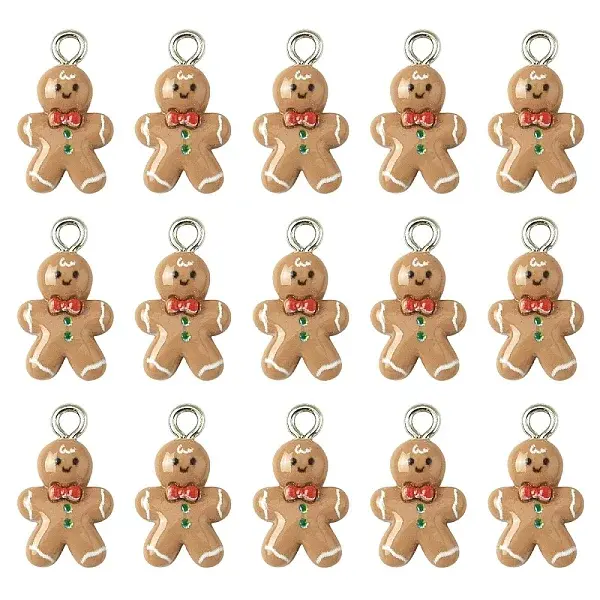20Pcs Christmas Theme Opaque Resin Pendants