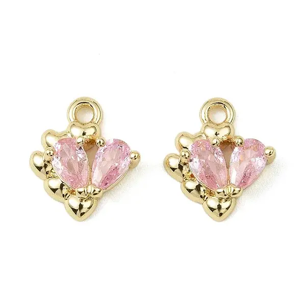 Brass Micro Pave Cubic Zirconia Pendants