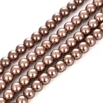 Baking Painted Pearlized Glass Pearl Round Bead Strands