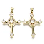 Brass Micro Pave Clear Cubic Zirconia Pendants