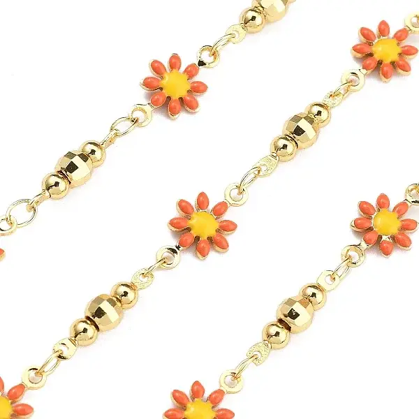 Brass Flower Link Chains