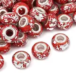 Opaque Resin Rondelle European Beads