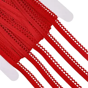 20M Polyester Elastic Flower Edged Ribbon Lace Trim