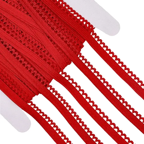 20M Polyester Elastic Flower Edged Ribbon Lace Trim