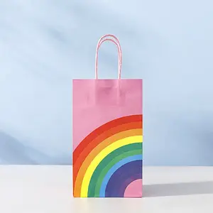 Rainbow Pattern Kraft Paper Bags