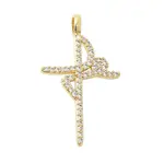 Brass Pave Clear Cubic Zirconia Pendants