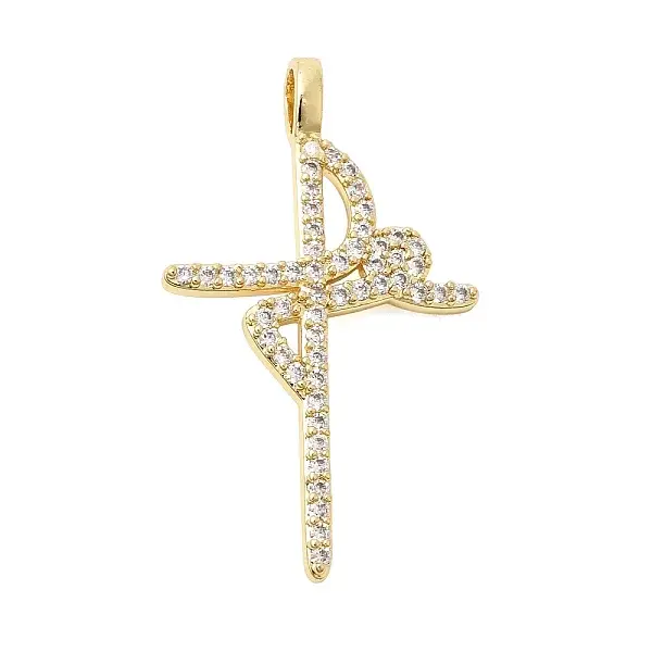 Brass Pave Clear Cubic Zirconia Pendants