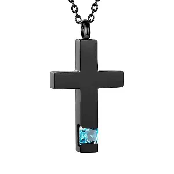 Cross Urn Ashes Pendant Necklace