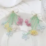 Glass Seed Beaded Woven Flower Pendant Deocrations