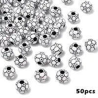 50Pcs FootBall/Soccer Ball Craft Style Acrylic Beads