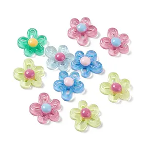 Flower Transparent Resin Cabochons
