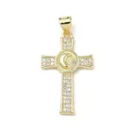 Brass Micro Pave Clear Cubic Zirconia Pendants