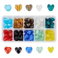 Valentine Gifts for Her Ideas Handmade Silver Foil Glass Beads