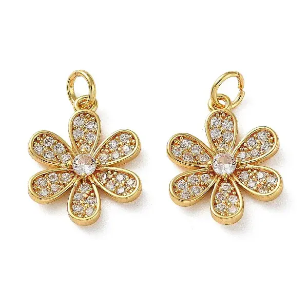 Brass Micro Pave Clear Cubic Zirconia Pendants
