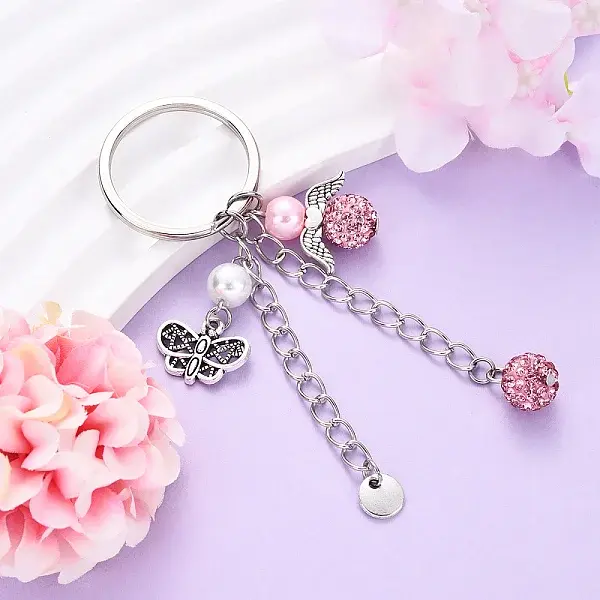 Glass Pearl & Alloy Keychian