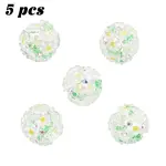 5Pcs Handmade Polymer Clay Rhinestone Beads with Resin