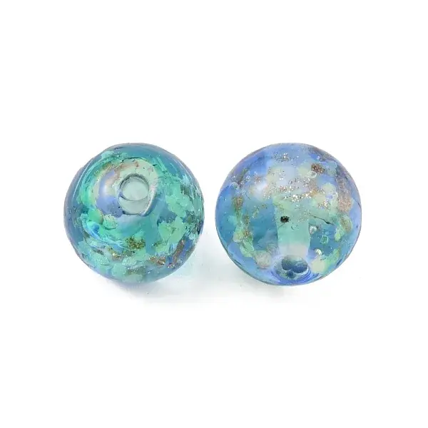 Handmade Gold Sand Lampwork Beads