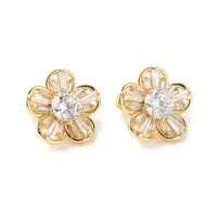 Brass Clear Cubic Zirconia Twister Clasps