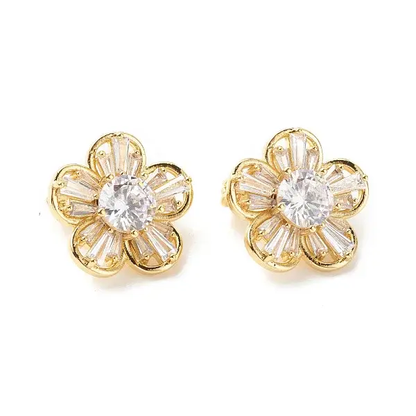 Brass Clear Cubic Zirconia Twister Clasps