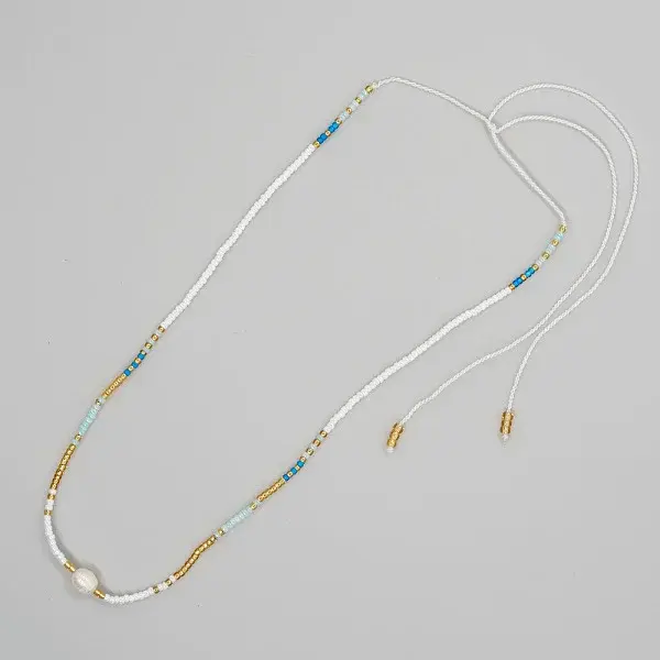 Miyuki & Natural Freshwater Pearl Braided Necklace for Women