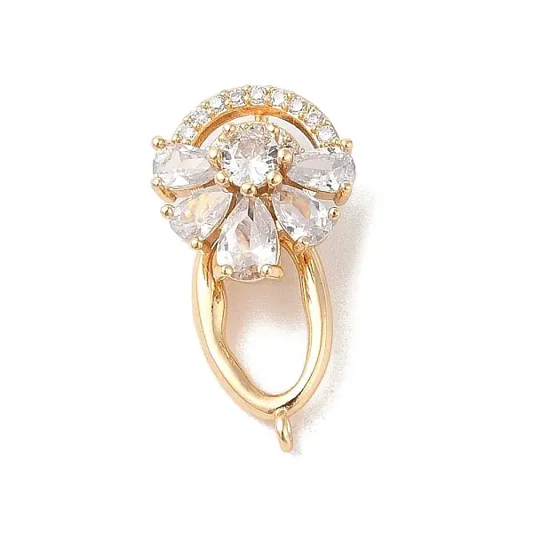 Brass Micro Pave Cubic Zirconia Twister Clasps