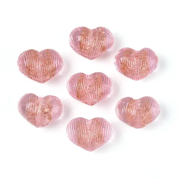 Handmade Gold Sand Lampwork Beads