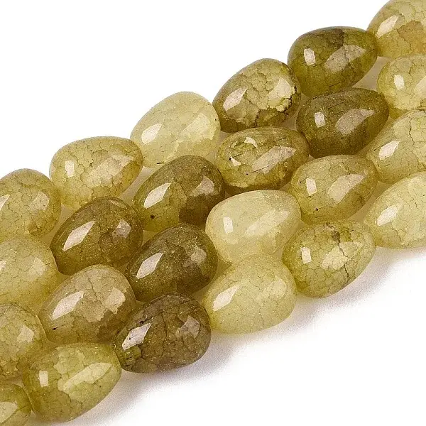 Baking Paint Crackle Glass Beads Strands