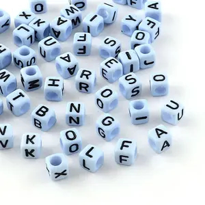Letter Style Opaque Acrylic Beads