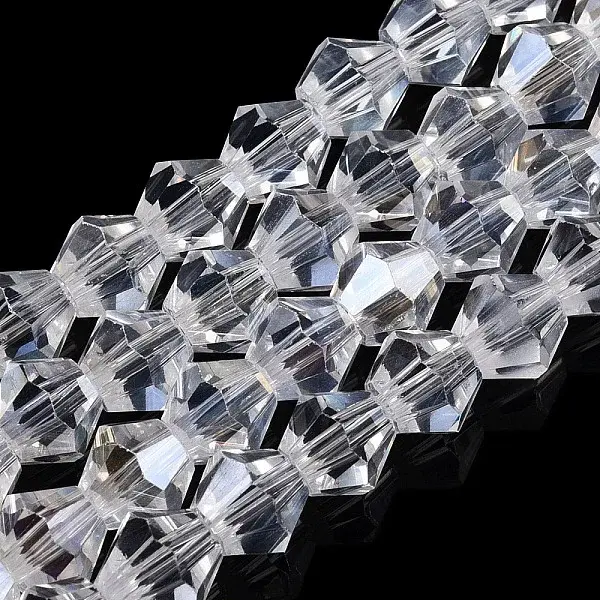 Transparent Electroplate Glass Beads Strands