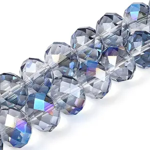 Transparent Glass Rondelle Beads Strands