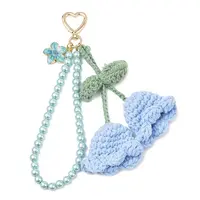 Handmade Cotton Yarn Crochet Lily of the Valley & Glass Pearl Round Bead Pendant Decorations