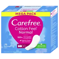 Carefree Slipové vložky s výťažkom z Aloe Vera Cotton Feel Normal 76 ks