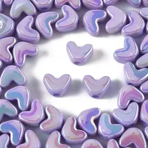 50Pcs UV Plating Opaque Acrylic Beads