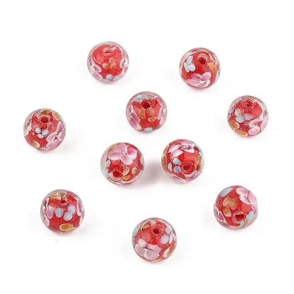 10Pcs Round Lampwork Beads