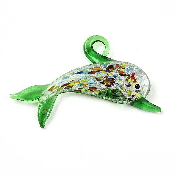 Handmade Silver Foil Lampwork Big Pendants