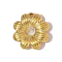 304 Stainless Steel Clear Cubic Zirconia Pendants