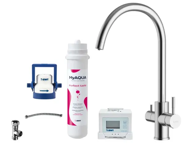 kielle Wimeo - Dřezová baterie včetně filtrace, broušená nerez 10525SFI125