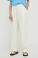 Kalhoty Samsoe Samsoe JULIA dámské, černá barva, široké, high waist, F23100048