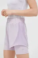 Tréninkové šortky Fila Revin fialová barva, hladké, high waist