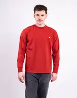 Tričko Carhartt WIP L/S American Script T-Shirt Oxide Red
