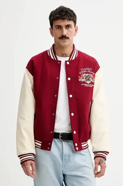 Bomber bunda s příměsí vlny Guess Jeans