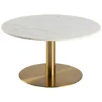 MID.YOU KONFERENČNÍ STOLEK, bílá, barvy mosazi, kov, kámen, 80/80/45 cm