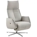 Johann Jakob RELAXAČNÍ KŘESLO, kůže, světle šedá