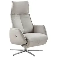 Johann Jakob RELAXAČNÍ KŘESLO, kůže, světle šedá