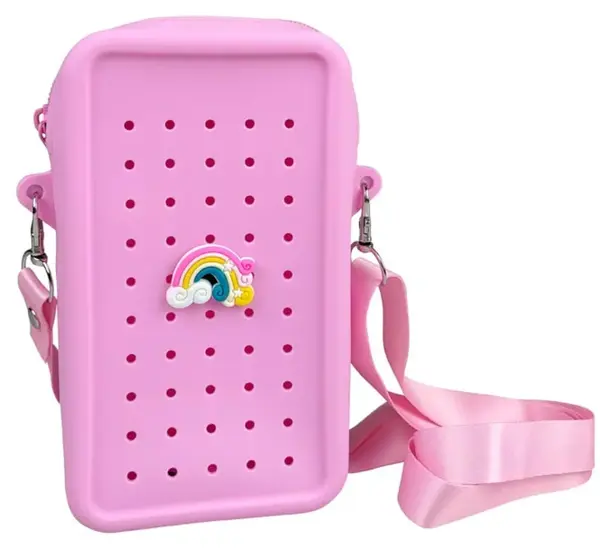 Gifty - Silikonová crossbody taštička růžová + 1 pin zdarma