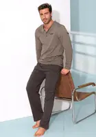 ARIZONA Dlhé pyžamo  tmavohnedá / hnedá melírovaná